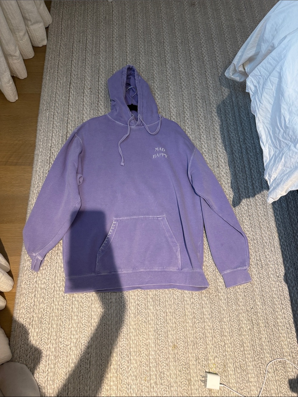 Madhappy Purple Crewneck Hoodie with Embroidered Logo